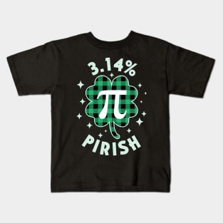 3.14% Pirish Saint Patricks Day Green Math Geek Pi Day Kids T-Shirt